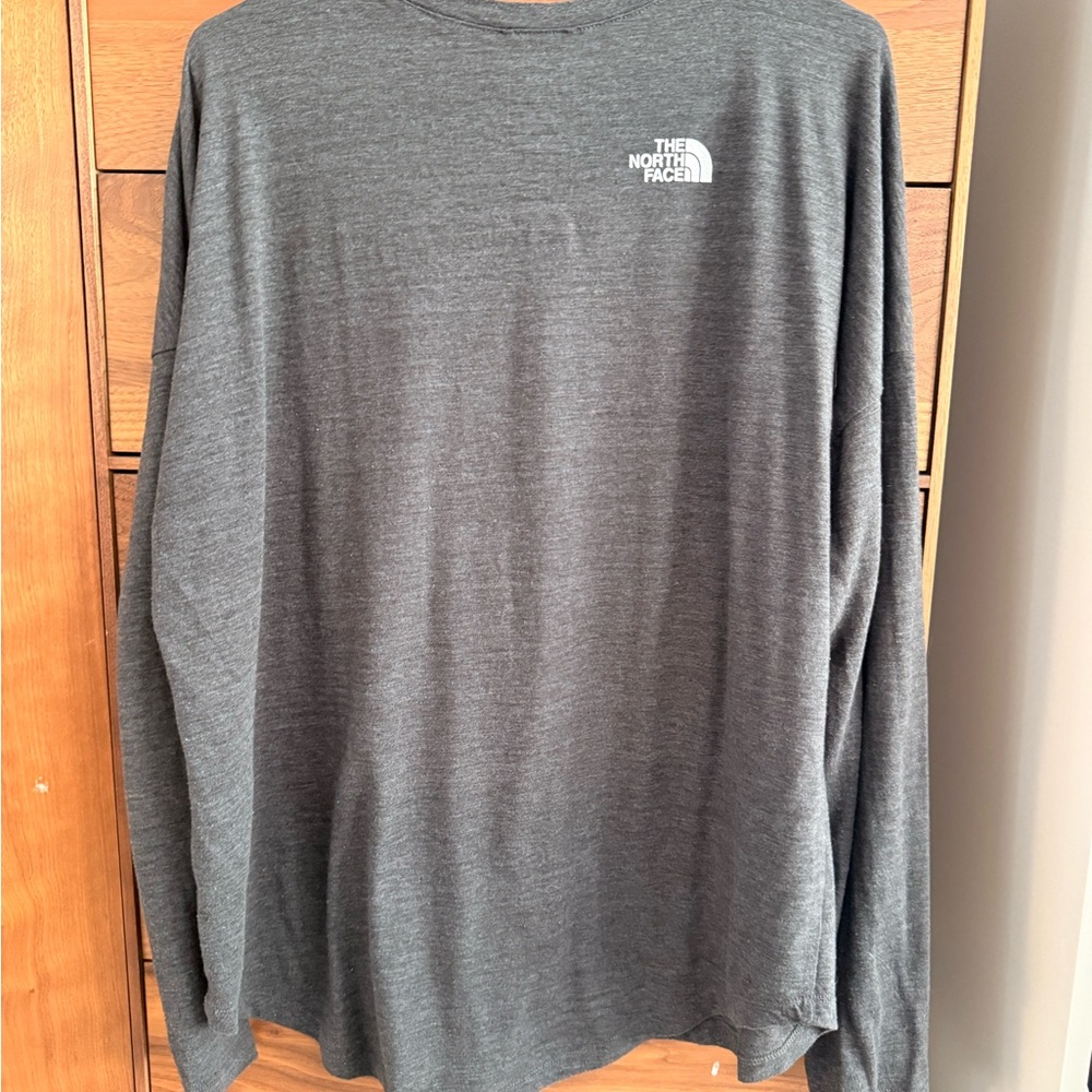 The North Face Dark Gray Long Sleeve with White Triangle Design - Picture 7 of 11